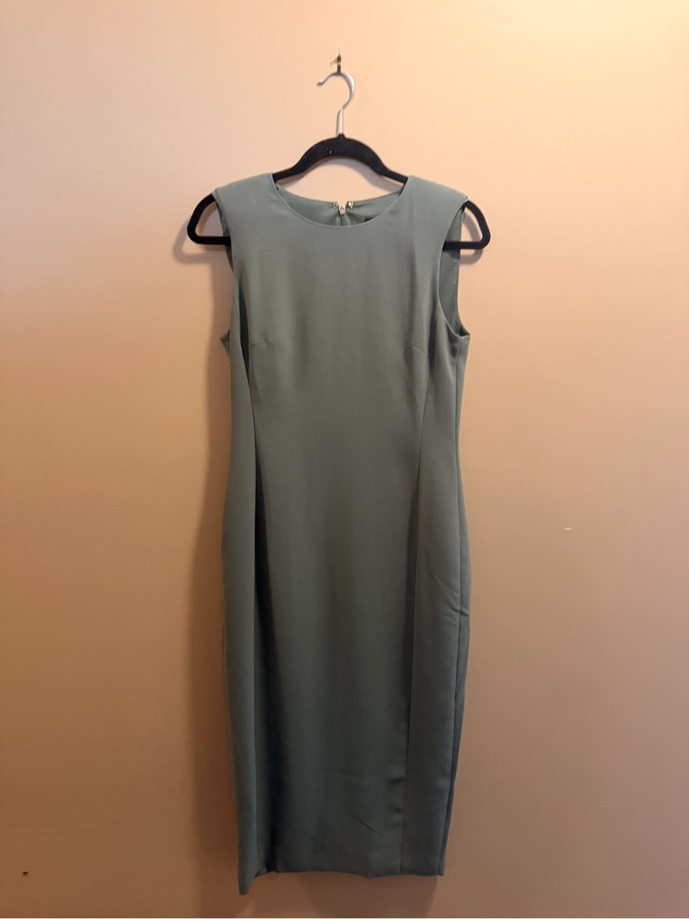 J. Crew Sleeveless Sage Green Midi Sheath Dress